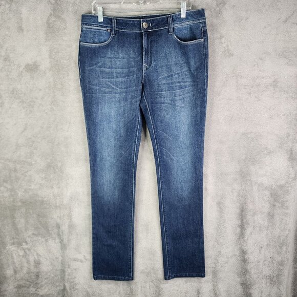Womens DL1961 Grace High Rise Straight Denim Blue Jeans Premium Denim Stretch 32 - Picture 2 of 13